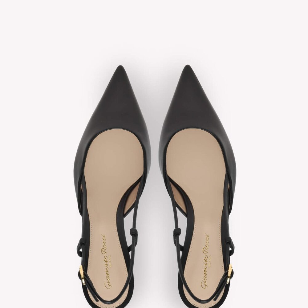 Gianvito Rossi Ascent 55 Black Leather Slingbacks, size 38 - Picture 3 of 9